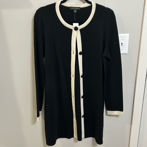Ann Taylor Tipped Cardigan NWT - Picture 1 of 8